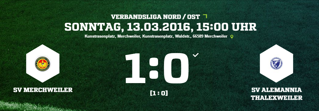 SV Merchweiler   SV Alemannia Thalexweiler Ergebnis  Verbandsliga   Herren   13.03.2016